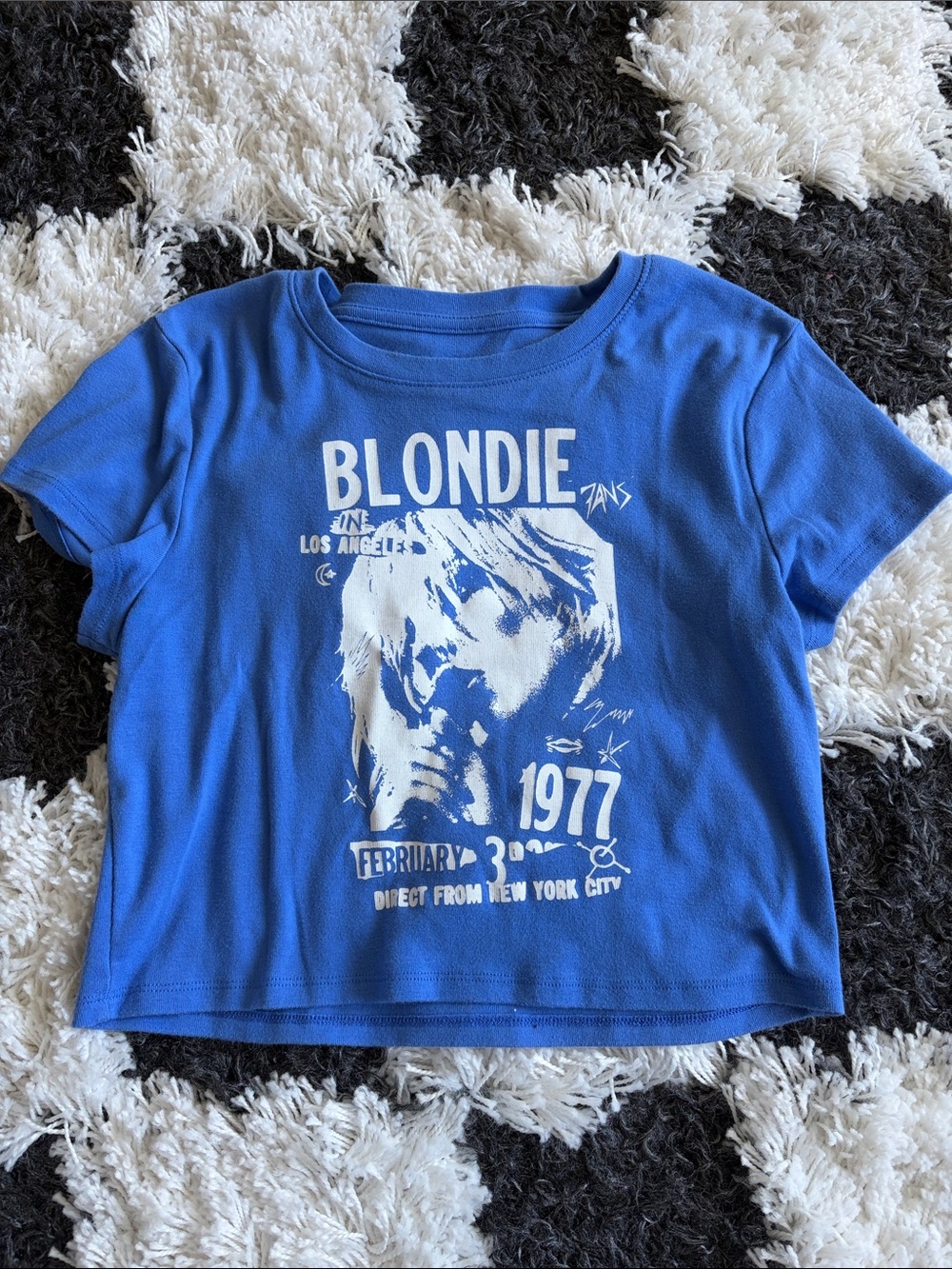 GAP Blondie Graphic Crop Baby Tee - Dazzling Blue - womenโs